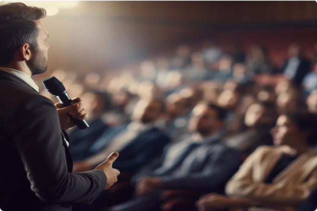 Speaker on stage